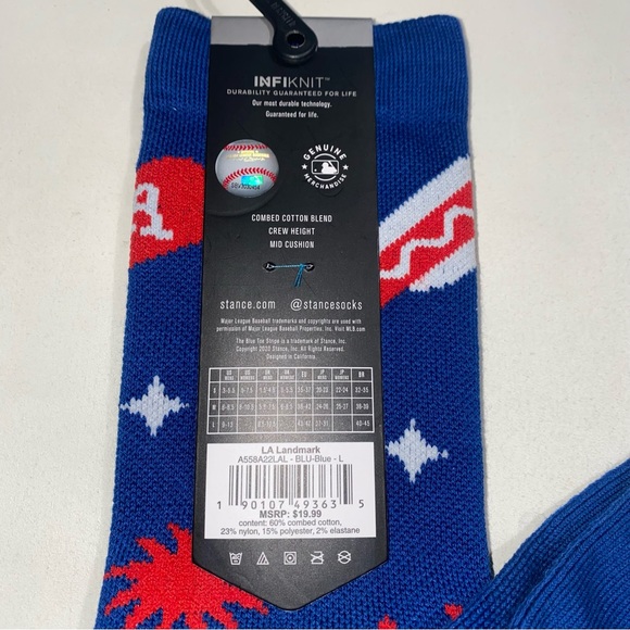 Stance x MLB Men's LA Landmark Dodgers Crew Socks Size Large L (9-13) - Picture 5 of 5